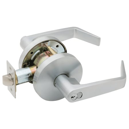 Grade 2 Storeroom Cylindrical Lock, SFIC Prep With Construction Core, Dane Lever, Standard Rose